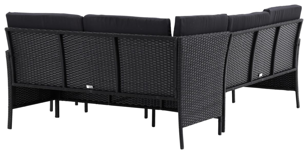 Dining-Loungeset Knock Schwarz - Schwarz, KONVENTIONELL, Kunststoff - Gardenson