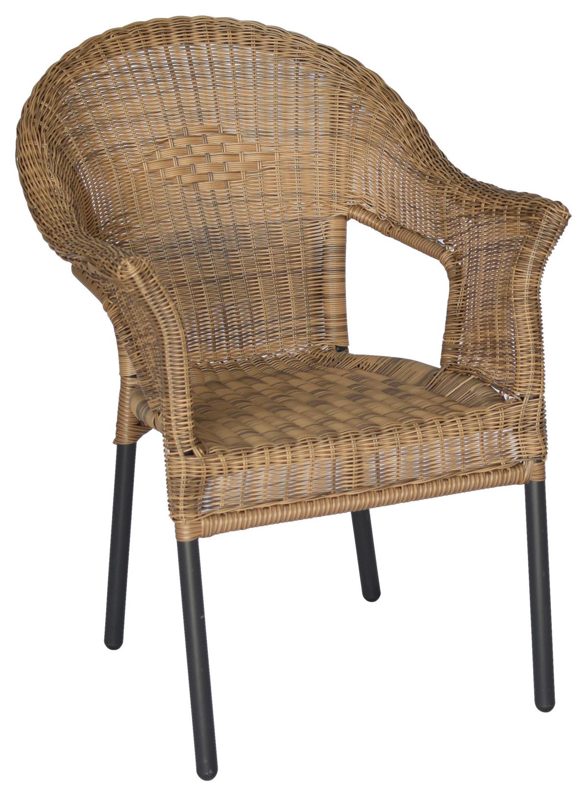 Set Vrtnih Stolov Ravenna - barve grafita/naravne barve, Romantika, kovina/umetna masa (67/87/61cm) - Gardenson