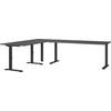 Eckschreibtisch Ribera in Schwarz/Graphitfarben - Graphitfarben/Schwarz, Modern, Holzwerkstoff/Metall (260/68-91/200cm) - Premium Living
