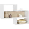 Wandregal in Weiß/Eichefarben - Eichefarben/Weiß, Holz (80/55/20cm) - MÖMAX modern living