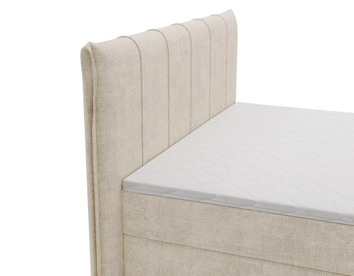 Boxbett Veloria Beige ca. 140x200cm - Beige/Schwarz, KONVENTIONELL, Textil/Metall (140/200cm) - Based