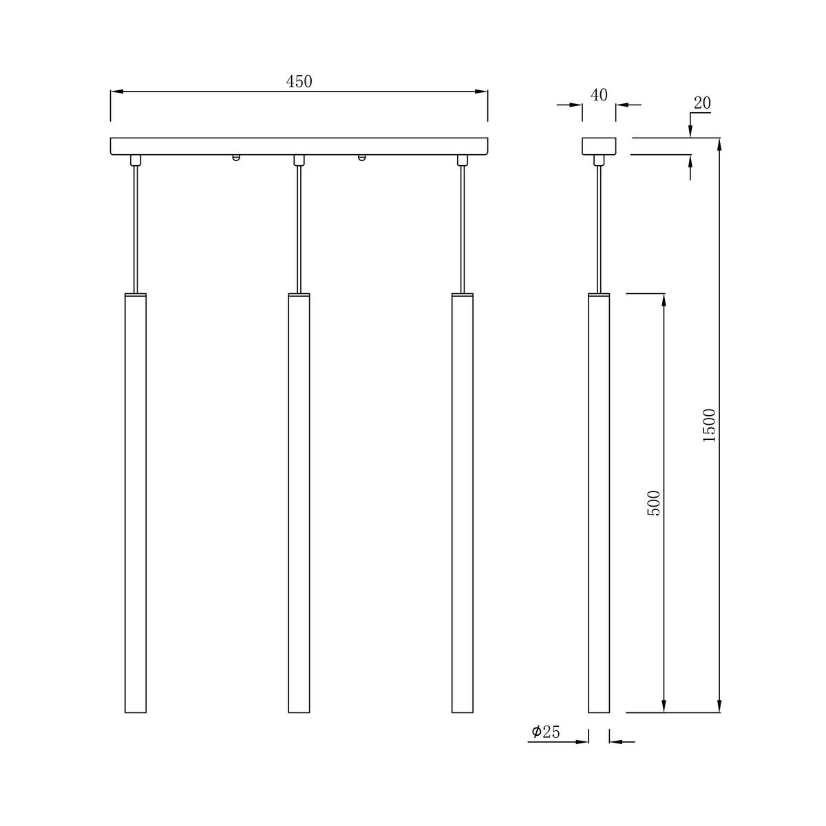 Hängeleuchte Lp-894/3l Gd_lungo 3 - Design (45/4/150cm)
