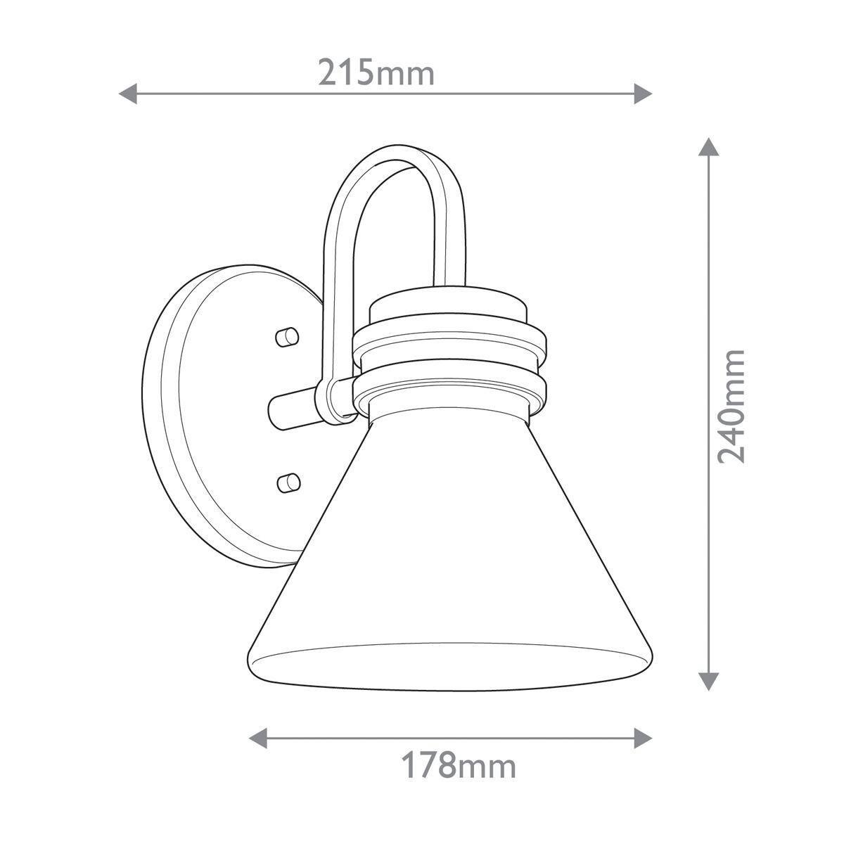 Fürdőszobai Falilámpa Kl-Farum1-Cpz - Pezsgő/fekete, Konventionell, üveg/fém (2,40/1,78/2,15cm) - Elstead Lighting