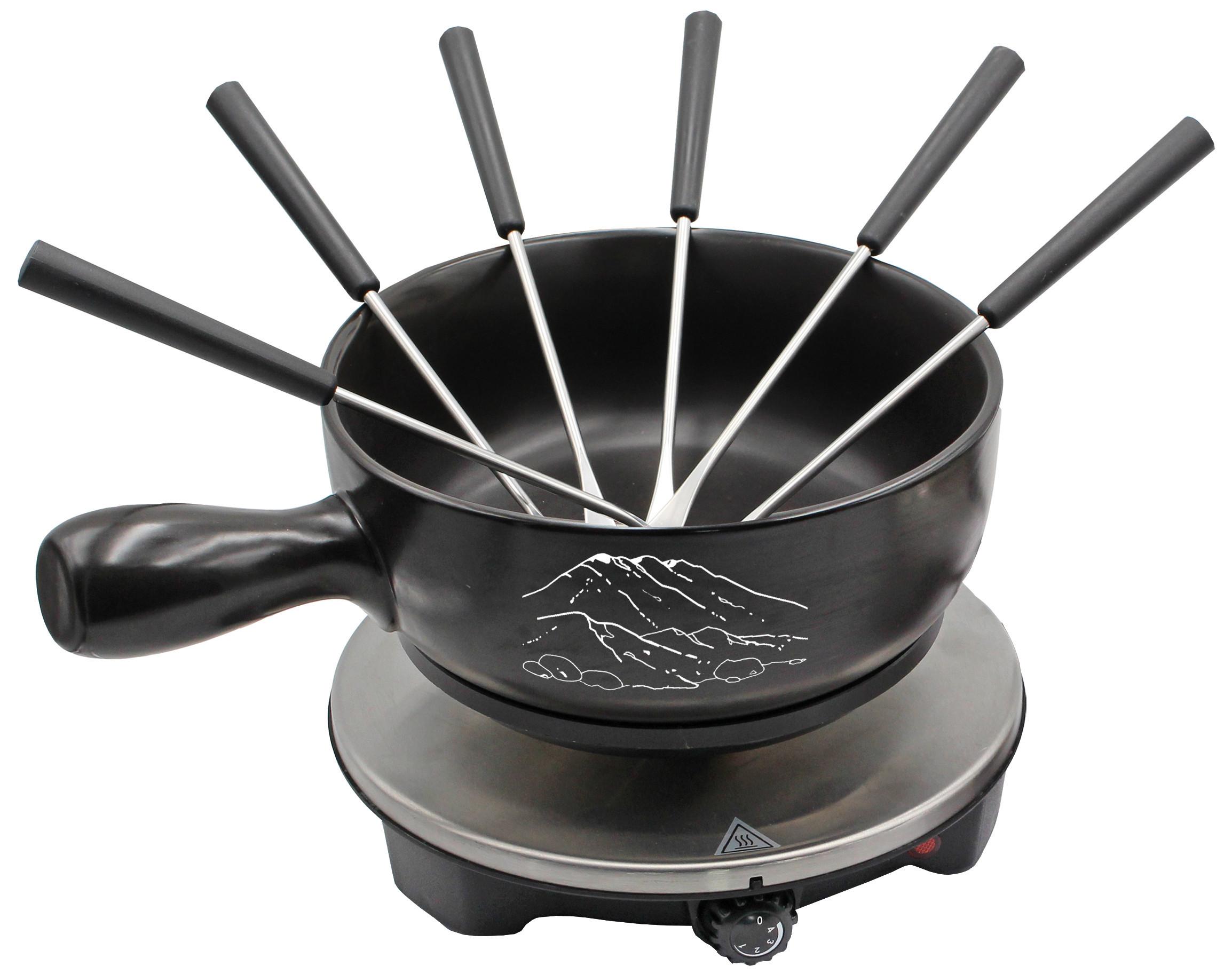 Fondueset FON - Schwarz, Keramik (28/24/8.5cm)