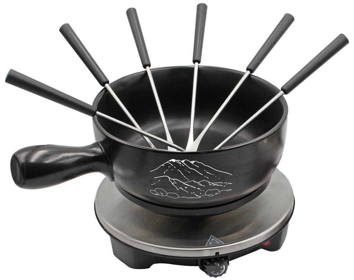 Fondueset FON - Schwarz, Keramik (28/24/8.5cm)