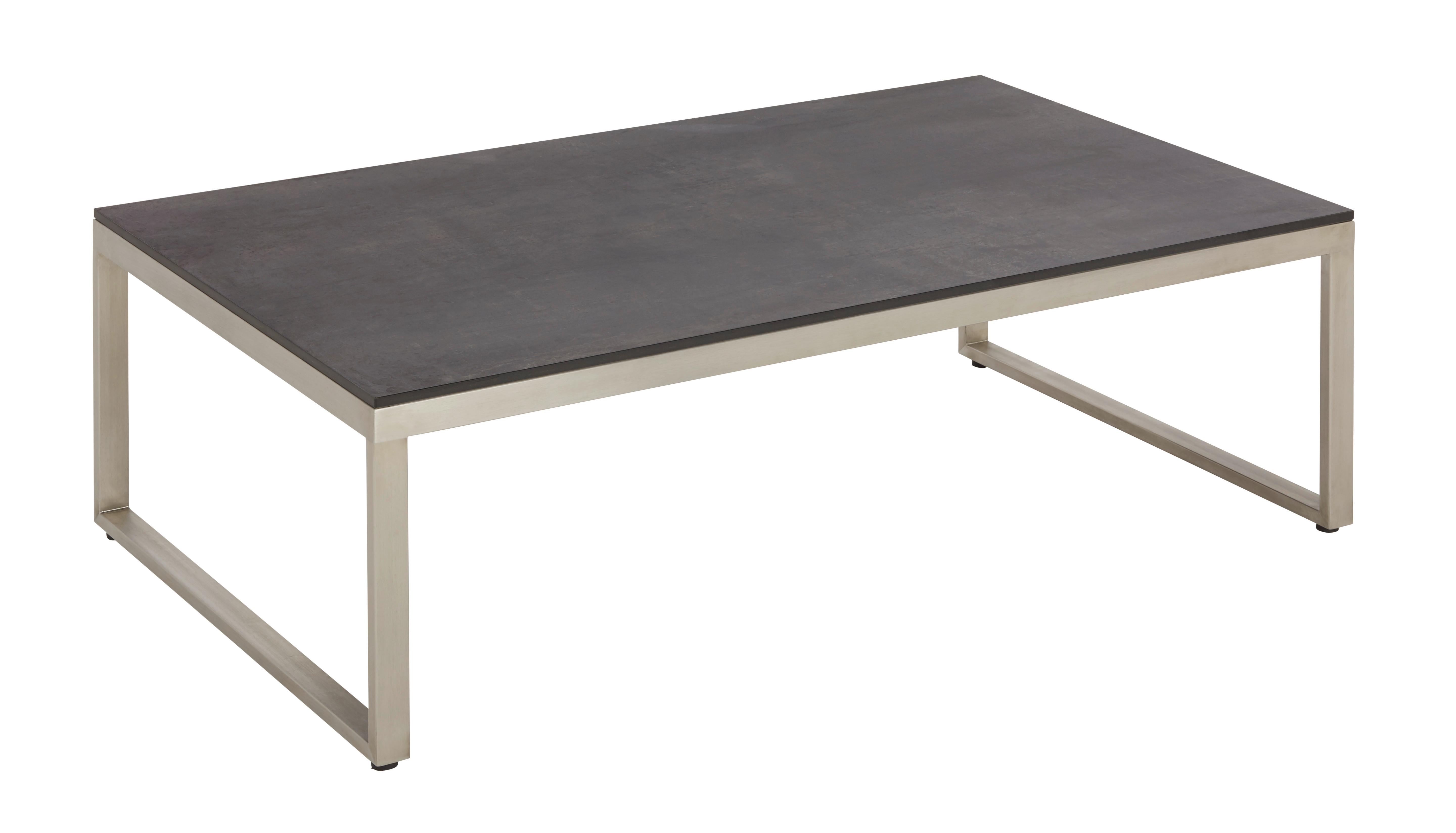 STÓŁ TARASOWY GIRONA - kolor stalowy/ciemnoszary, Modern, tworzywo sztuczne/metal (100/60/33cm) - Amatio