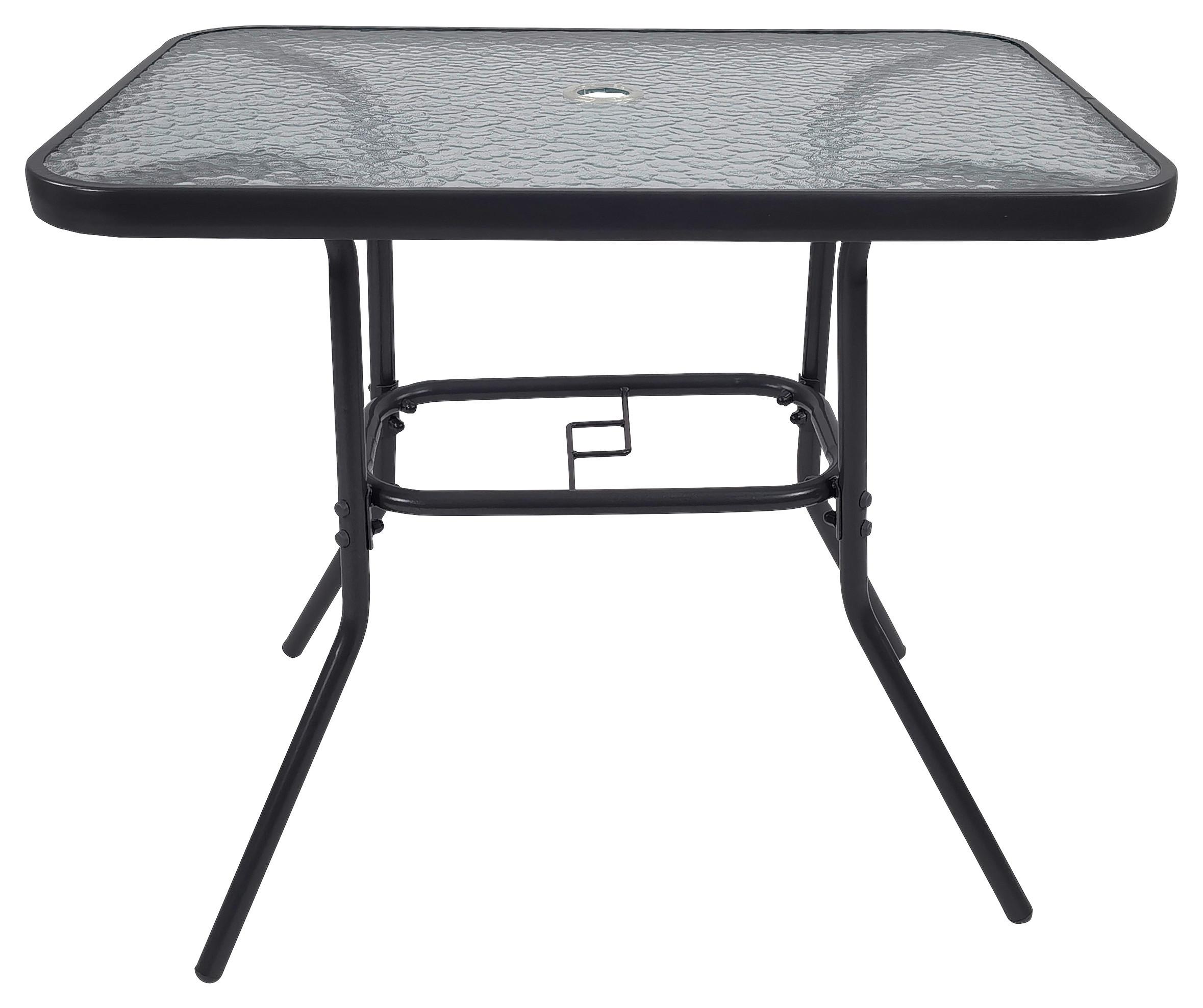 Vrtna Miza Gardenson, Antracit, 80x55 - antracit, Basics, kovina/steklo (80/55/70cm) - Gardenson