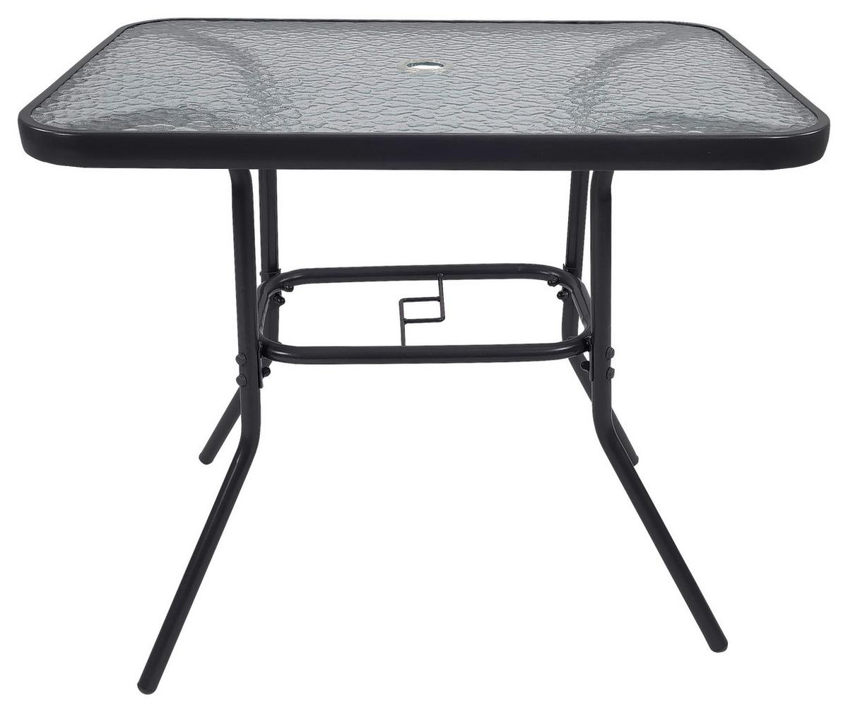 Vrtna Miza Gardenson, Antracit, 80x55 - antracit, Basics, kovina/steklo (80/55/70cm) - Gardenson