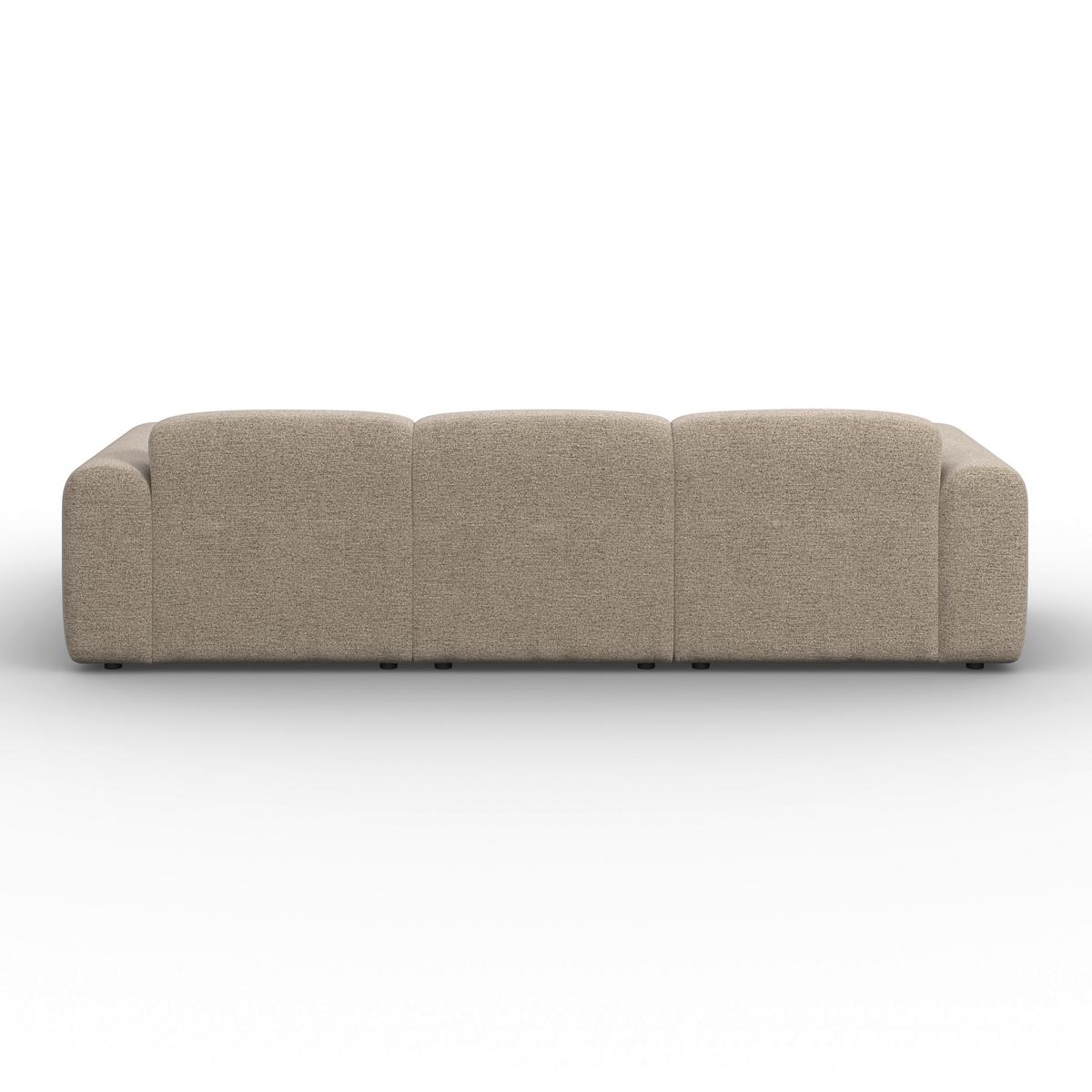 Wohnlandschaft Marlo Chenille Braun - Schwarz/Braun, MODERN, Holz/Kunststoff (263/66/162cm) - Bessagi Home