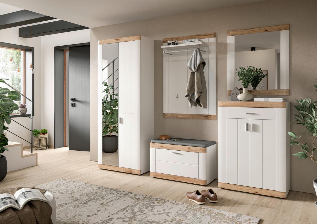Spiegel Laredo ca. 73x82 cm Nox Eiche/Weiß - KONVENTIONELL, Glas/Holzwerkstoff (73/82/2cm) - MID.YOU