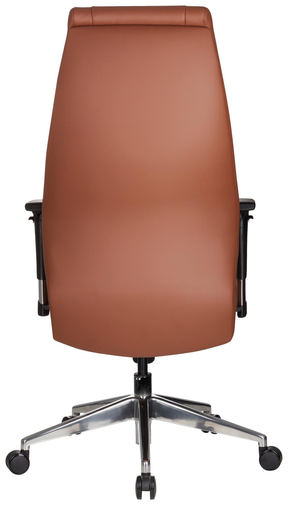 Pisarniški Stol Vitoro, Rjava - srebrne barve/rjava, Basics, kovina/umetna masa (65/133/65cm) - MID.YOU