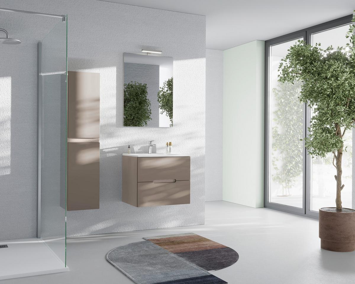 MASCĂ PENTRU LAVOAR IRIS - taupe/antracit, Modern, material pe bază de lemn (60/51/46cm)