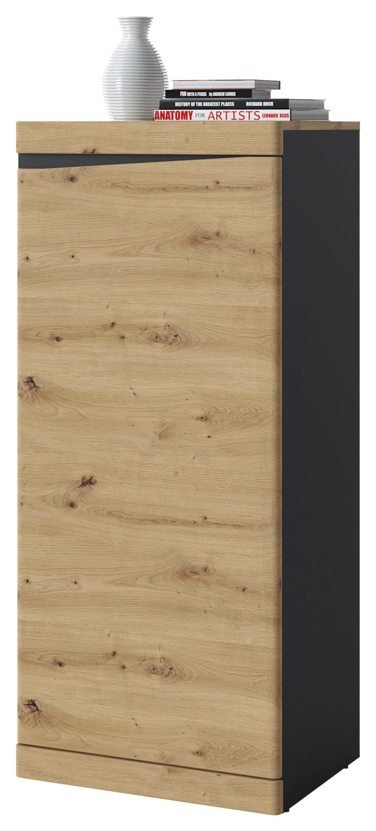 Komoda Turino, Antracit, Barva Hrasta - antracit/hrast artisan, Trend, umetna masa/leseni material (54/122,8/39,9cm)