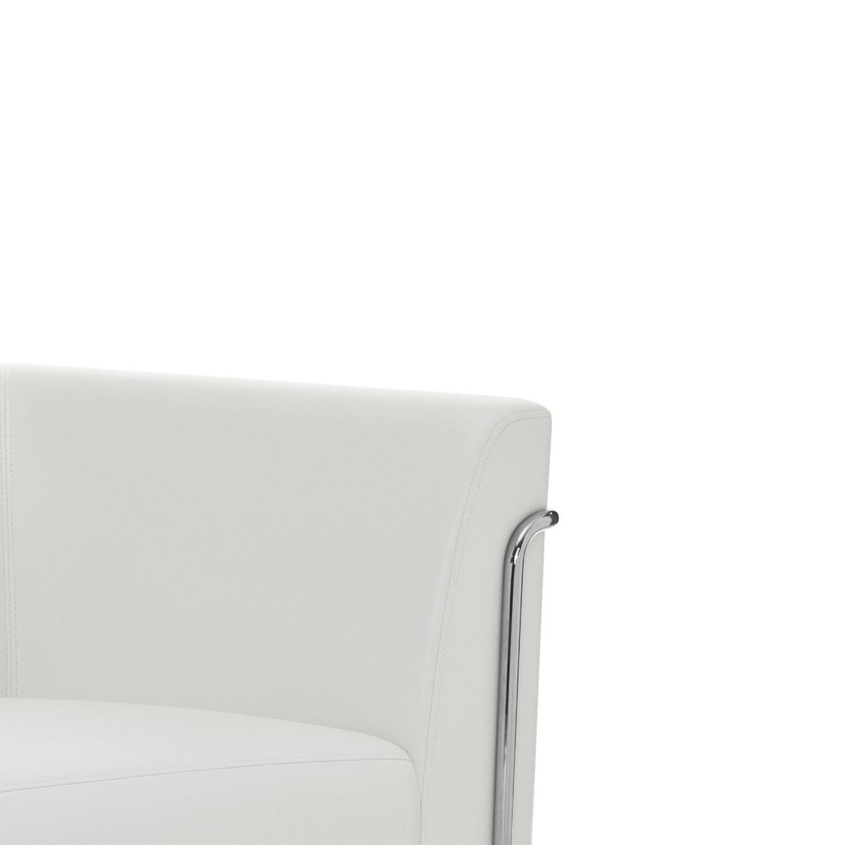 Dvosed Curacao, Bela - srebrne barve/bela, Moderno, kovina/tekstil (130/71/74cm) - MID.YOU