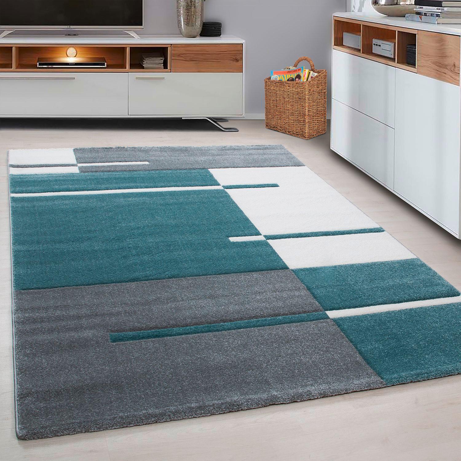 Webteppich Hawaii Blau ca. 80x150cm - Blau, KONVENTIONELL, Textil (80/150cm)