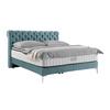 Boxspringbett Queen in Smaragdgrün ca. 180x200cm - Smaragdgrün/Chromfarben, KONVENTIONELL, Textil (180/200cm) - Premium Living