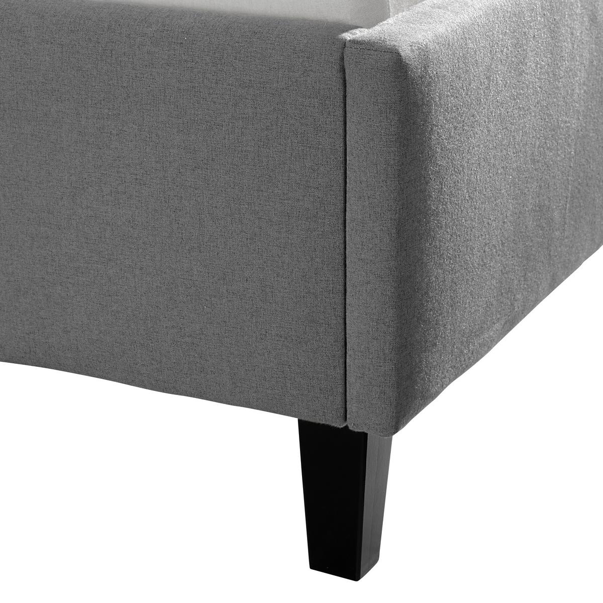 Polsterbett Avola Grau ca. 140x200 cm - Schwarz/Grau, MODERN, Holz/Textil (140/200cm) - Livetastic