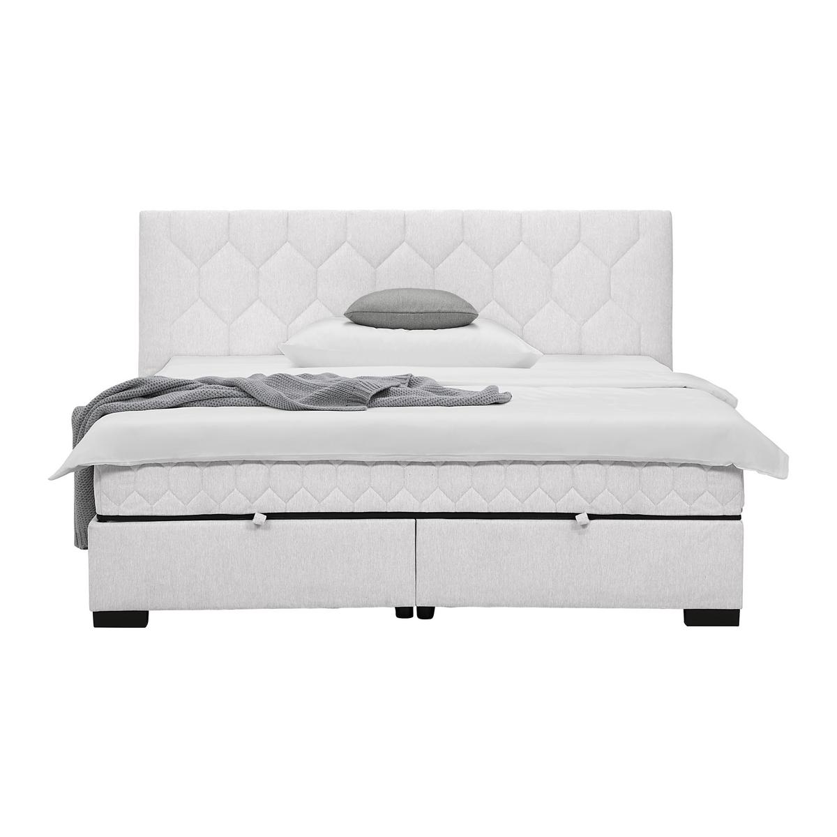 Boxbett Maya-D Beige ca. 180x200cm - Beige/Schwarz, KONVENTIONELL, Holz/Holzwerkstoff (180/200cm) - Mömax