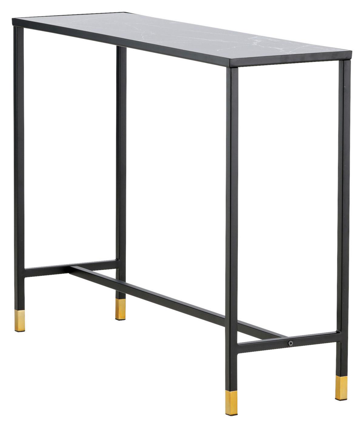 BEISTELLTISCH DIPP - Messingfarben/Schwarz, Design, Glas/Metall (100/30/75cm) - Livetastic