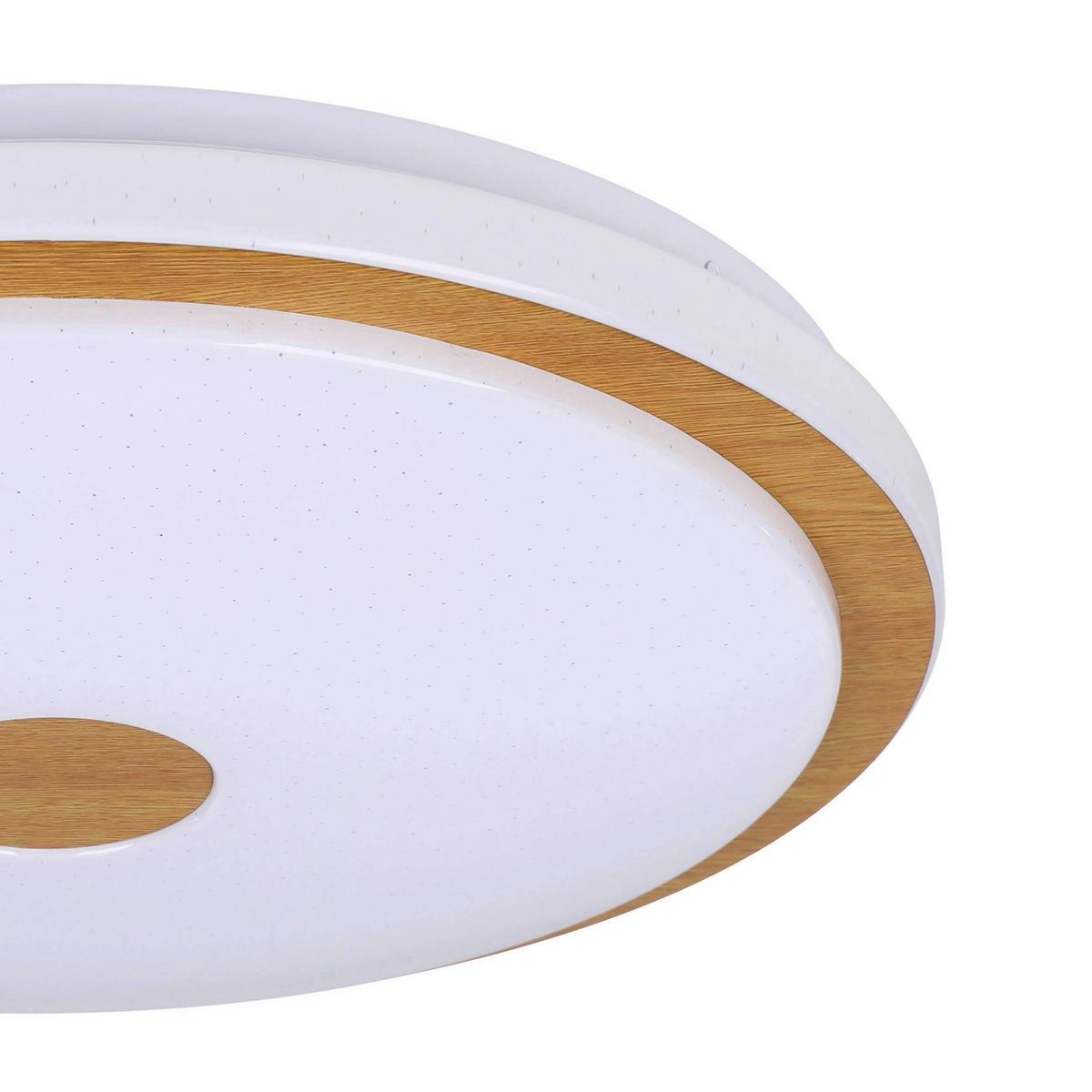 Led-deckenleuchte 900598_lanciano 1 - Weiss/Braun, Basics, Holz/Kunststoff (38/7cm) - Eglo