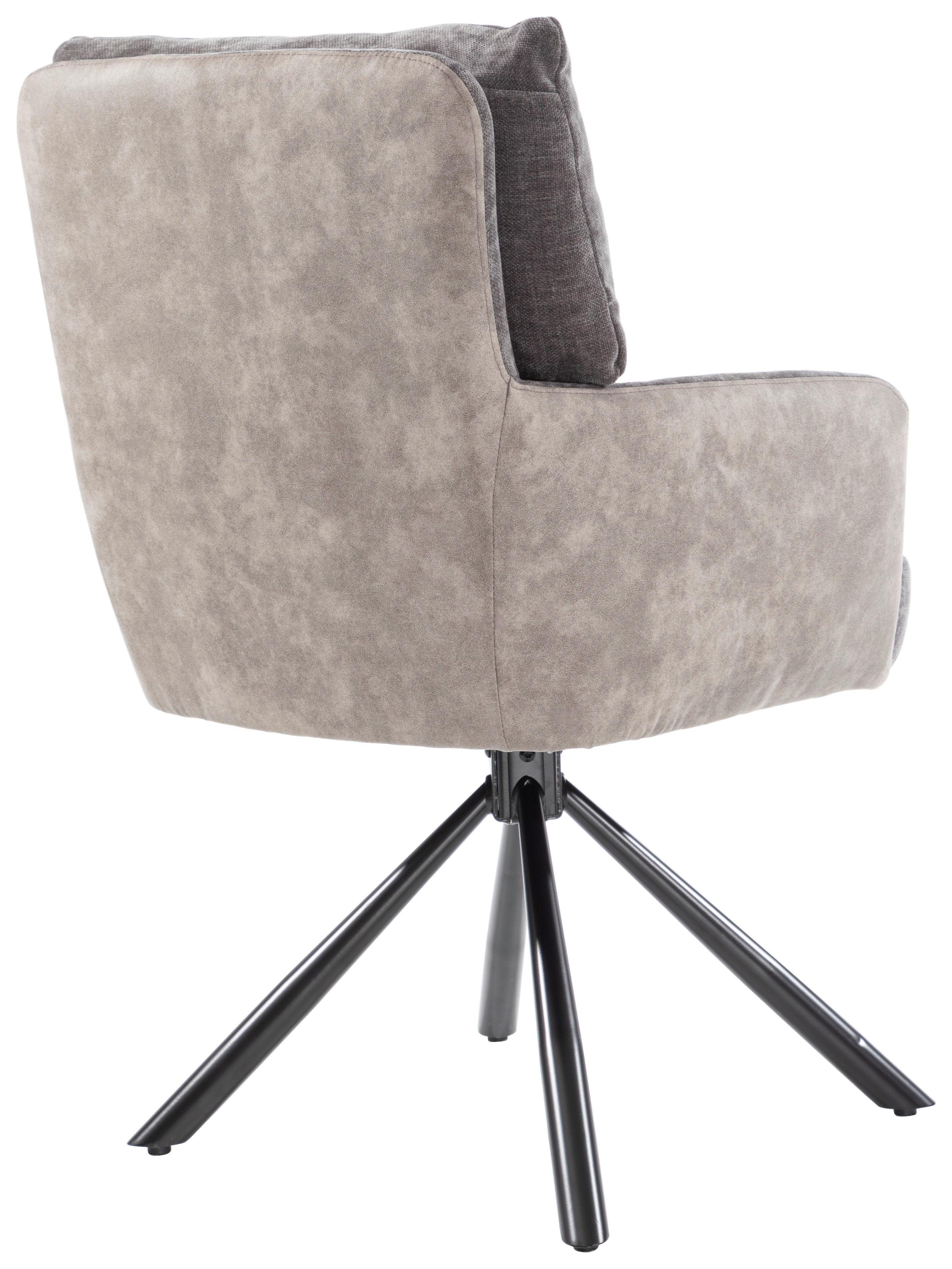 Armlehnstuhl Sophie Anthrazit - Anthrazit/Schwarz, MODERN, Textil/Metall (60/93/67cm) - Premium Living