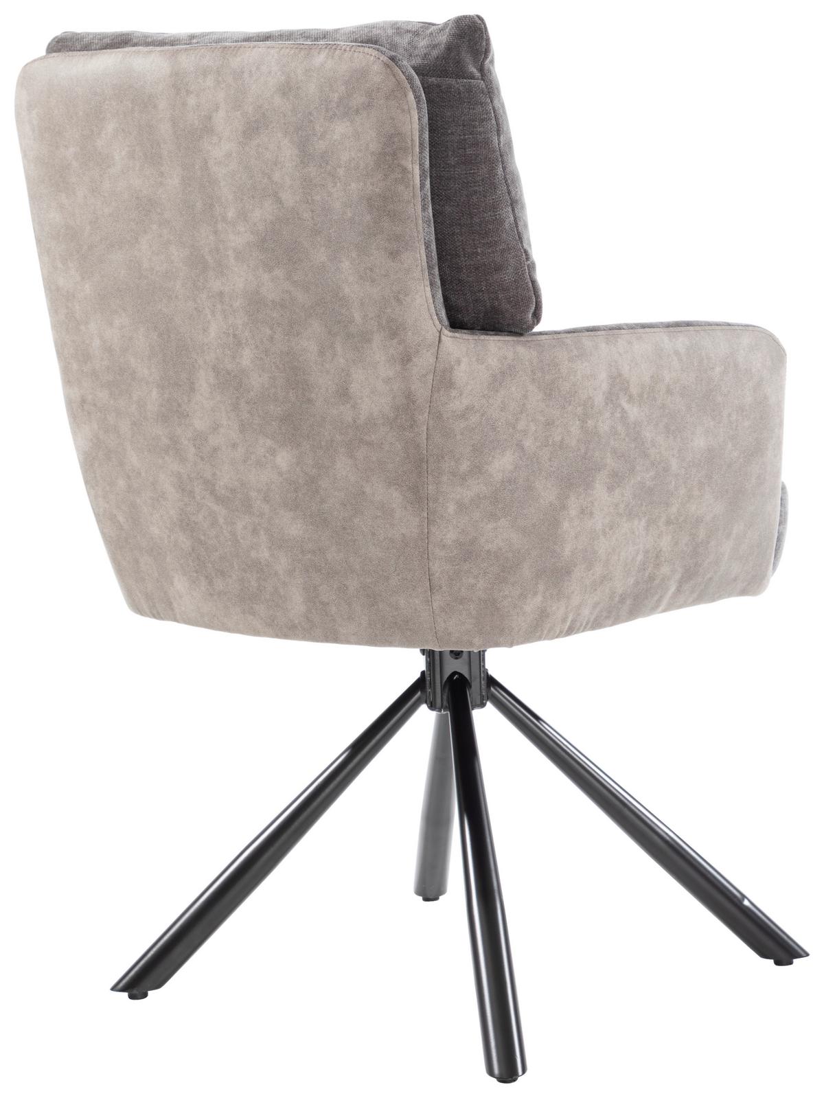 Armlehnstuhl Sophie Anthrazit - Anthrazit/Schwarz, MODERN, Textil/Metall (60/93/67cm) - Premium Living