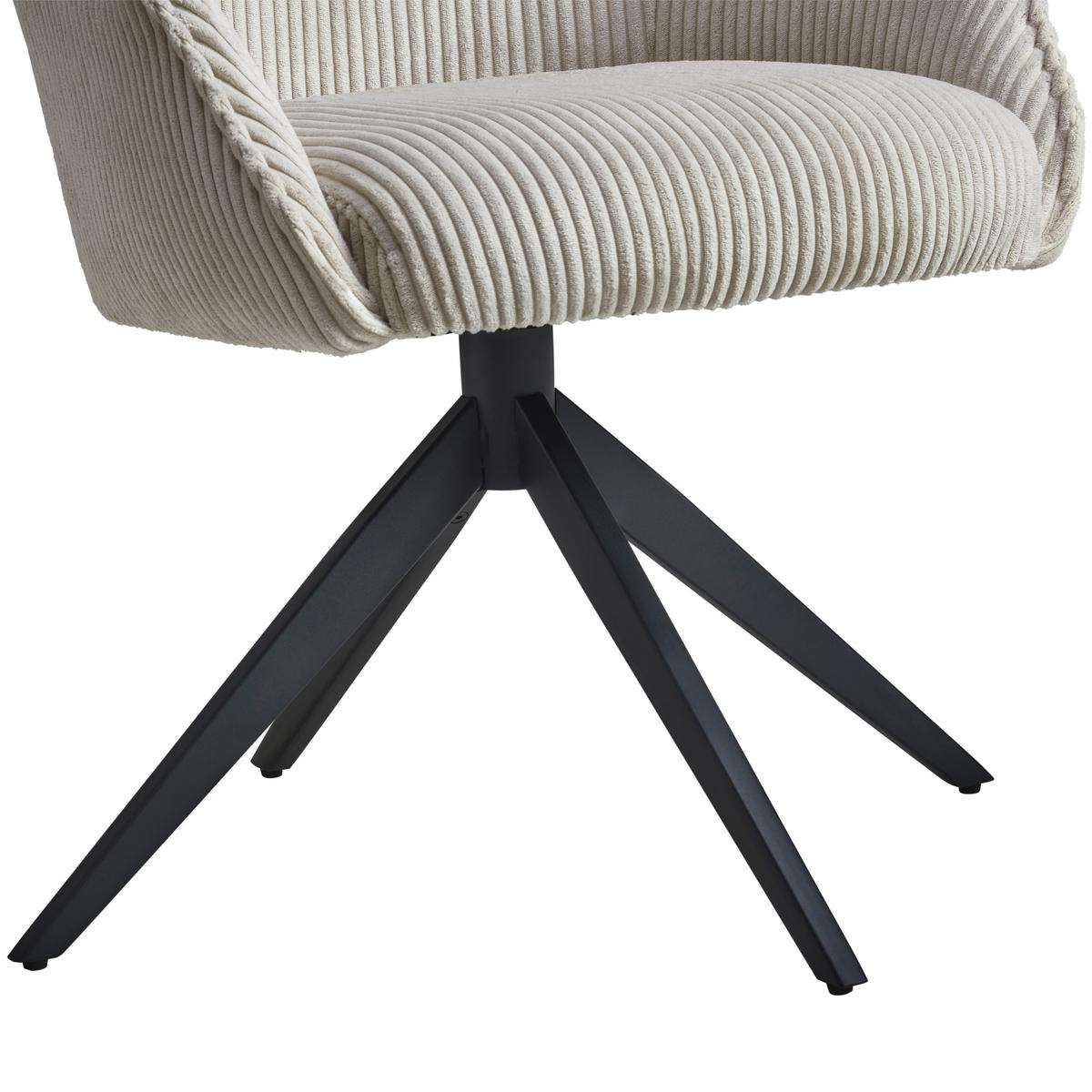 KRZESŁO Z PODŁOKIETNIKAMI YUKI - beżowy/czarny, Lifestyle, metal/tkanina (61/87/65cm) - MID.YOU