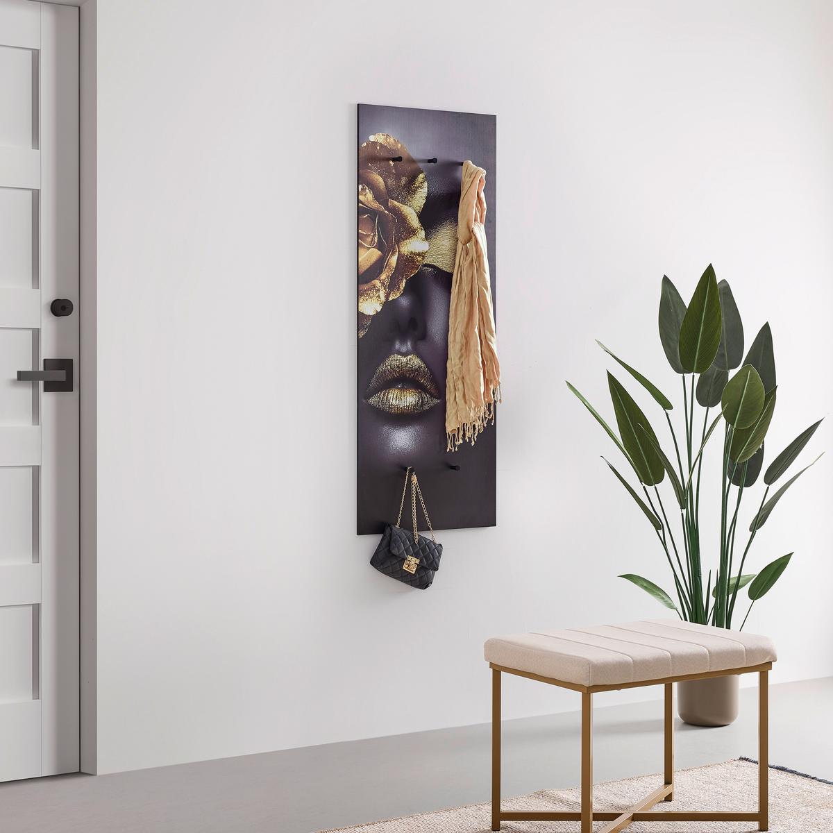 Wandgarderobe Kalea Gold Multicolor - Multicolor, MODERN, Holzwerkstoff/Kunststoff (50/125/4cm) - Mömax