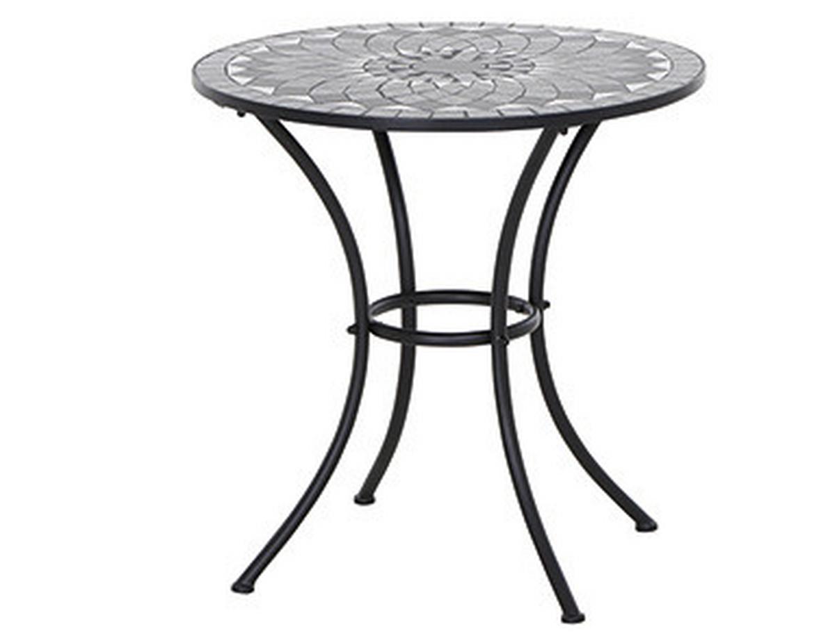 Gartentisch Mosaik ca. 60x71 cm Schwarz - Schwarz, KONVENTIONELL, Keramik/Metall (60/60/71cm) - Siena Garden