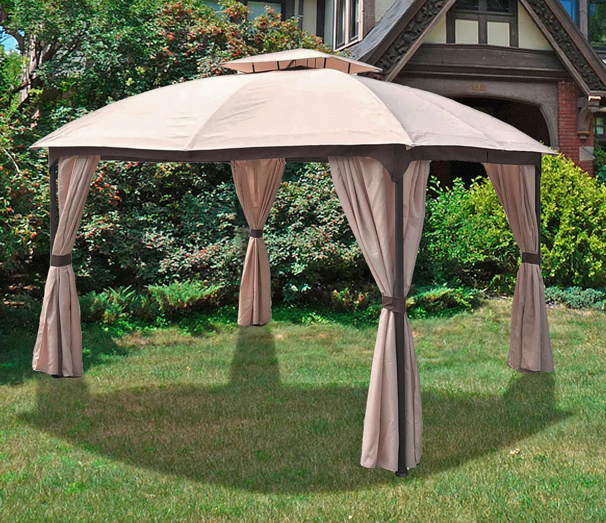 Pavillon Pires Beige - Beige, Basics, Kunststoff (360/270/300cm) - Gardenson
