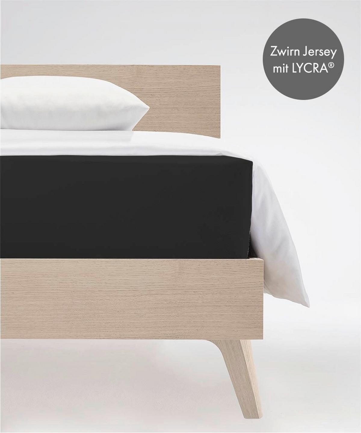 Boxspring-fixleintuch Q 4000 93 - Schwarz, Basics, Textil (90-100/200-210cm) - Fleuresse