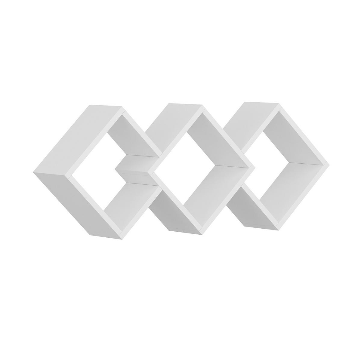 WANDREGAL GALAXY WANDREGAL - Weiss, Design, Holzwerkstoff (102/42/20cm) - Livetastic