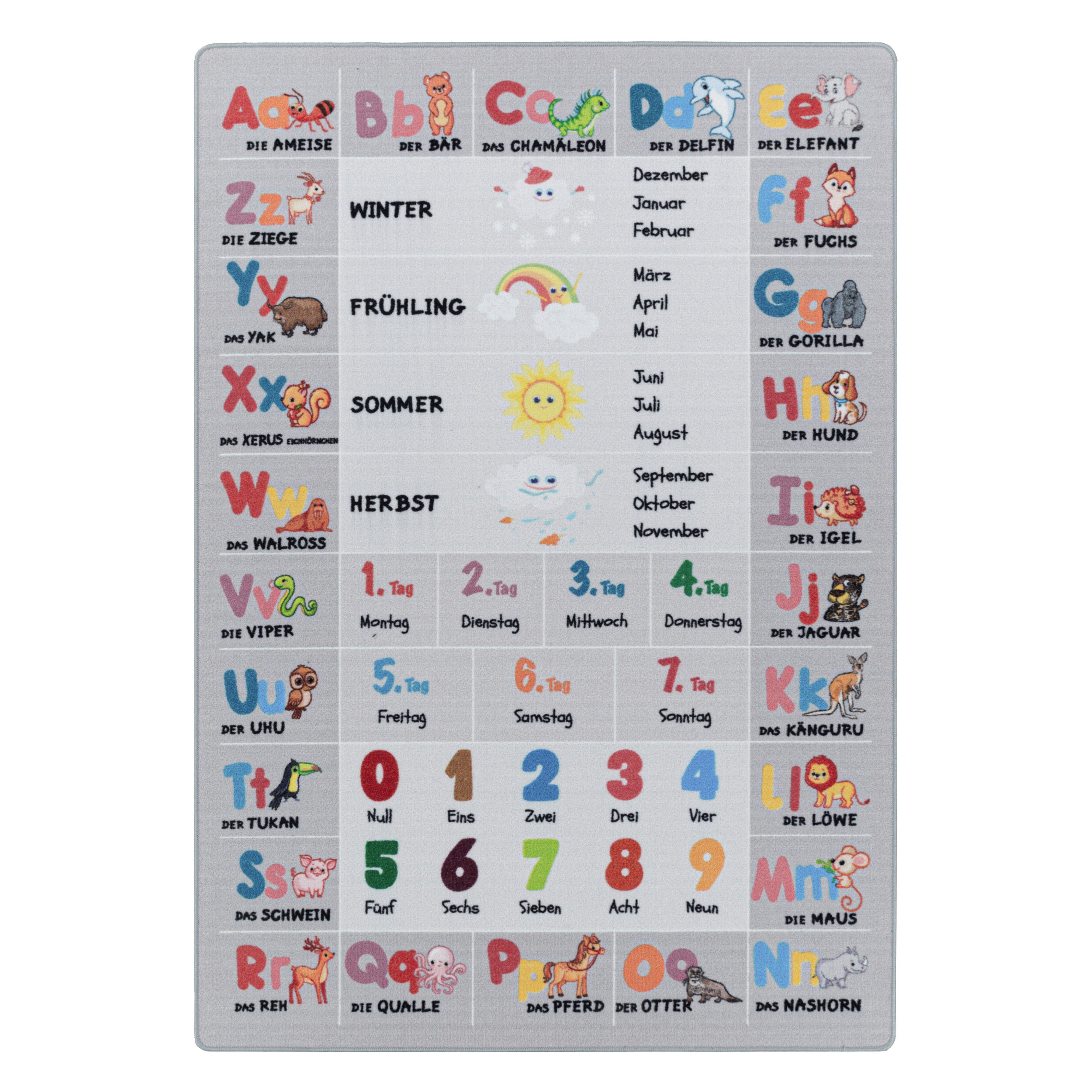 Kinderteppich Play Grau ca. 80x120cm - Grau, Basics, Textil (80/120cm)