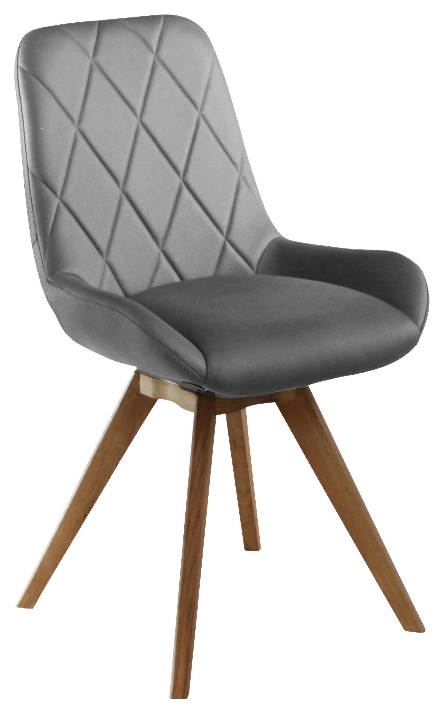 KRZESŁO VINCENT - kolor dębowy/szary, Konventionell, drewno/tkanina (58/87/64,5cm) - Linea Natura