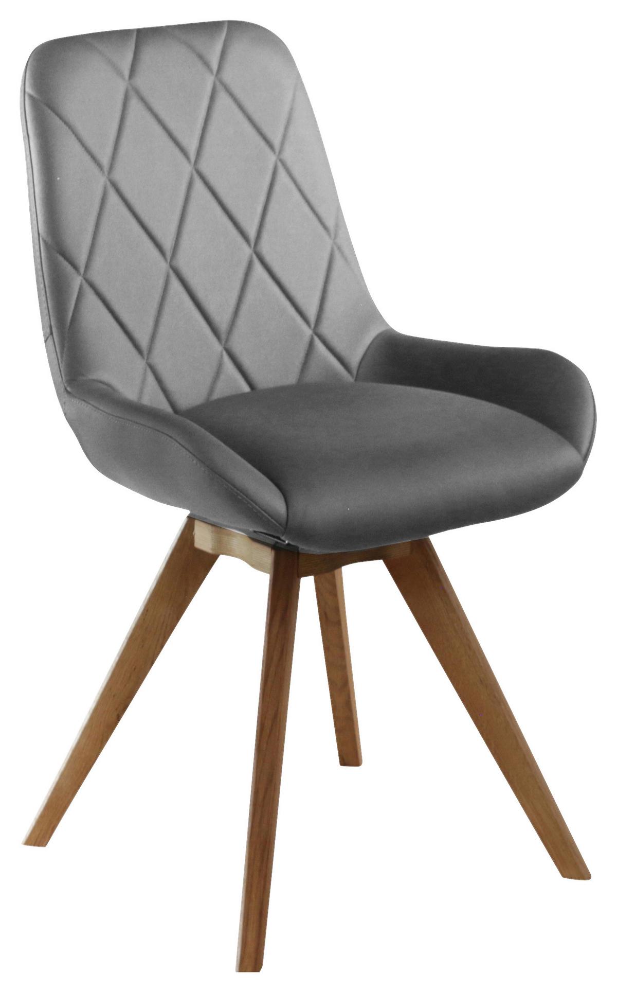 KRZESŁO VINCENT - kolor dębowy/szary, Konventionell, drewno/tkanina (58/87/64,5cm) - Linea Natura