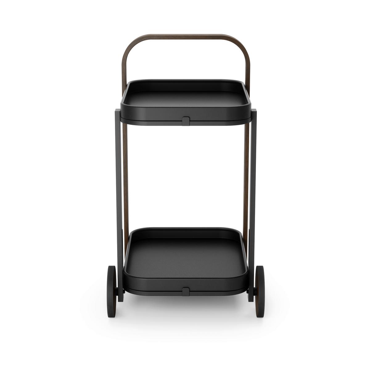 Servierwagen Schwarz/Walnussfarben - Walnussfarben/Schwarz, KONVENTIONELL, Metall (44/80/50cm) - Umbra