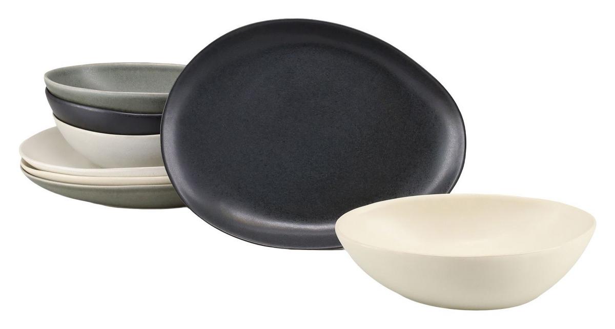 Jedilni Servis Pietra Bunt, 8-Delni - siva/krem barve, Basics, keramika - Creatable