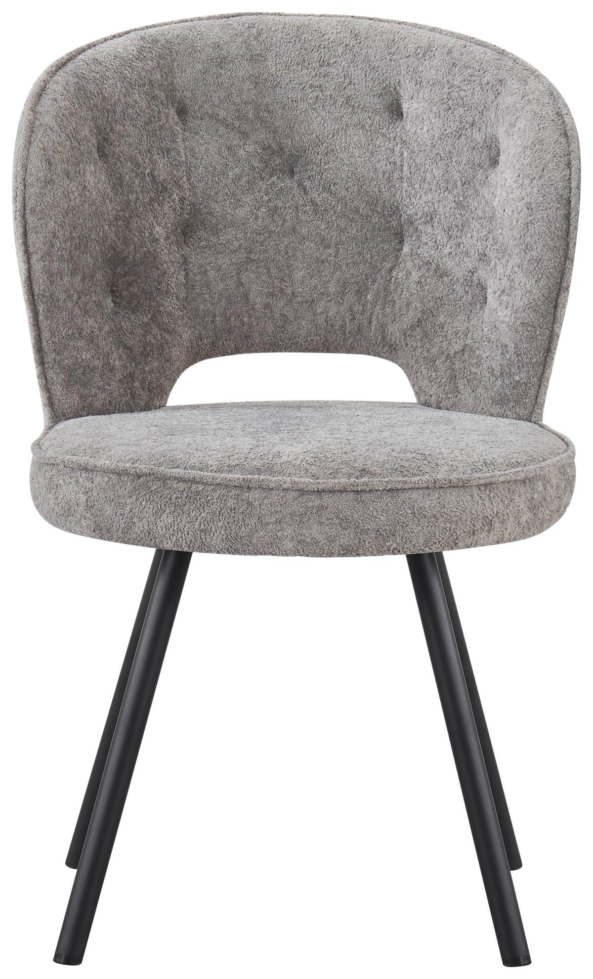 Stuhl Mina Dunkelgrau/Schwarz - Dunkelgrau/Schwarz, Design, Holz/Textil (52/86/61cm) - Mömax