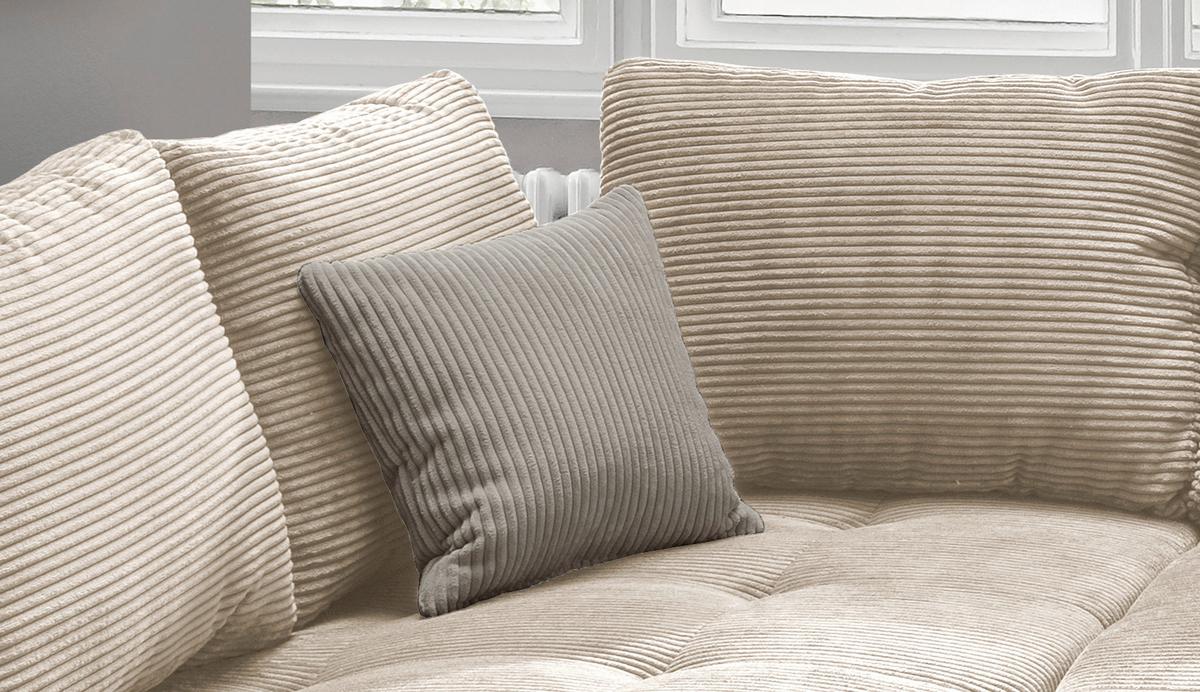 Kutna Garnitura Alvito - siva/bež, Design, tekstil/drvo (202/298cm) - MID.YOU