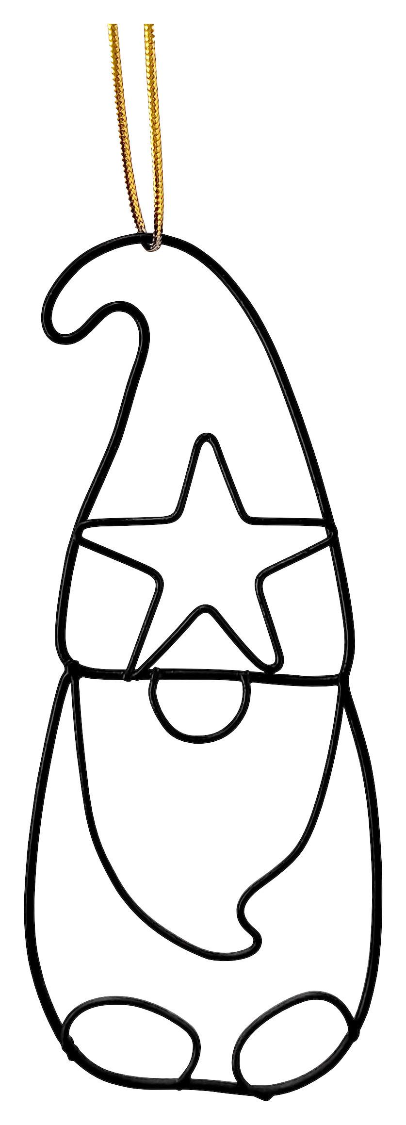 Dekorativni Obesek Lola - zlate barve/črna, Konvencionalno, kovina/tekstil (5/12,5cm) - Modern Living