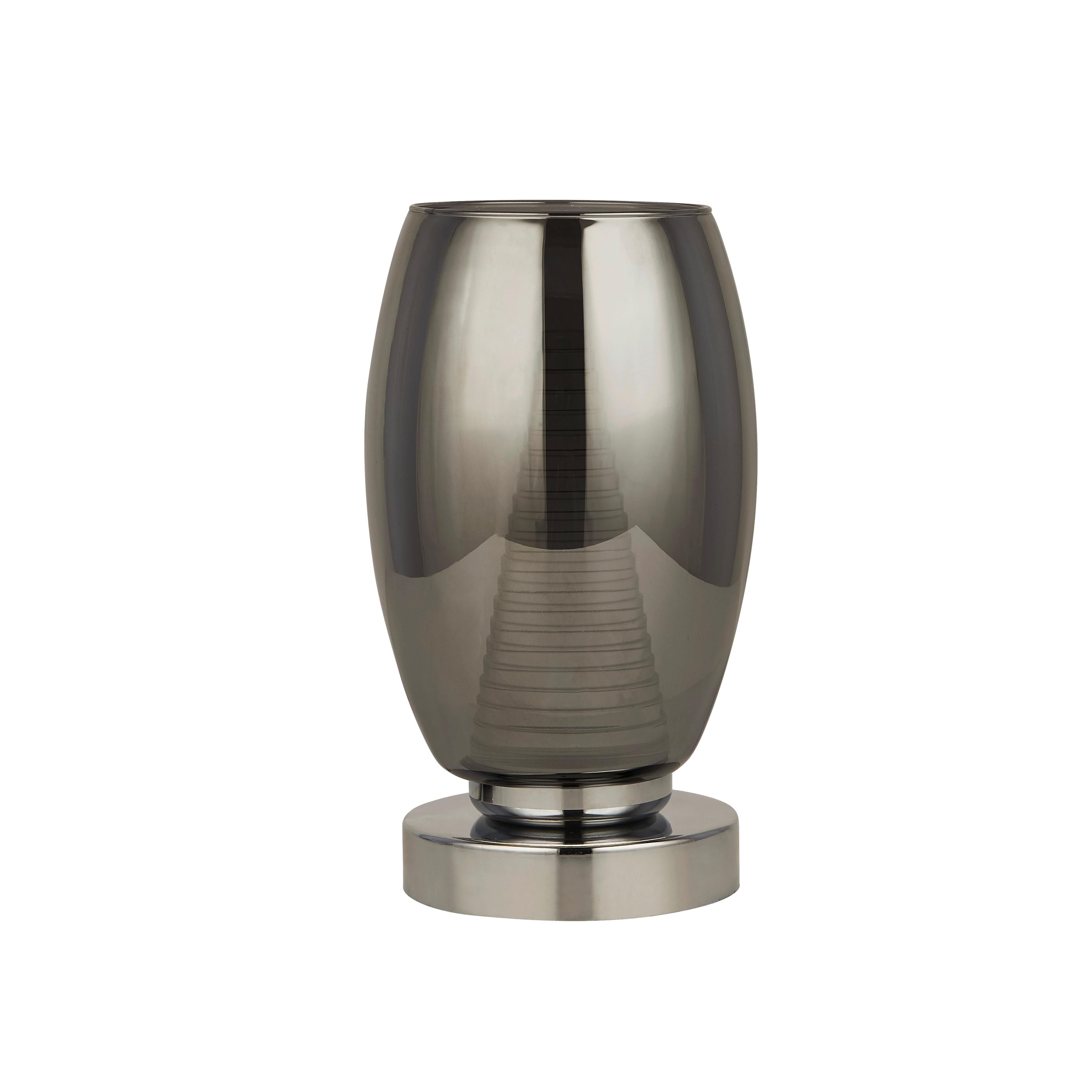 LED Asztali Lámpa Cyclone Eu97293-1sm - krómszínű, Design, műanyag/üveg (11.5/20.5cm)