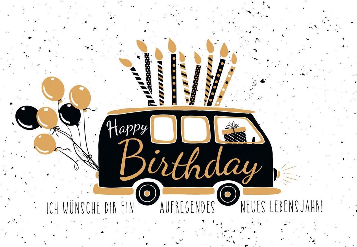 Glückwunschkarte Edelschwarz Multicolor - Basics, Papier (18/13cm)