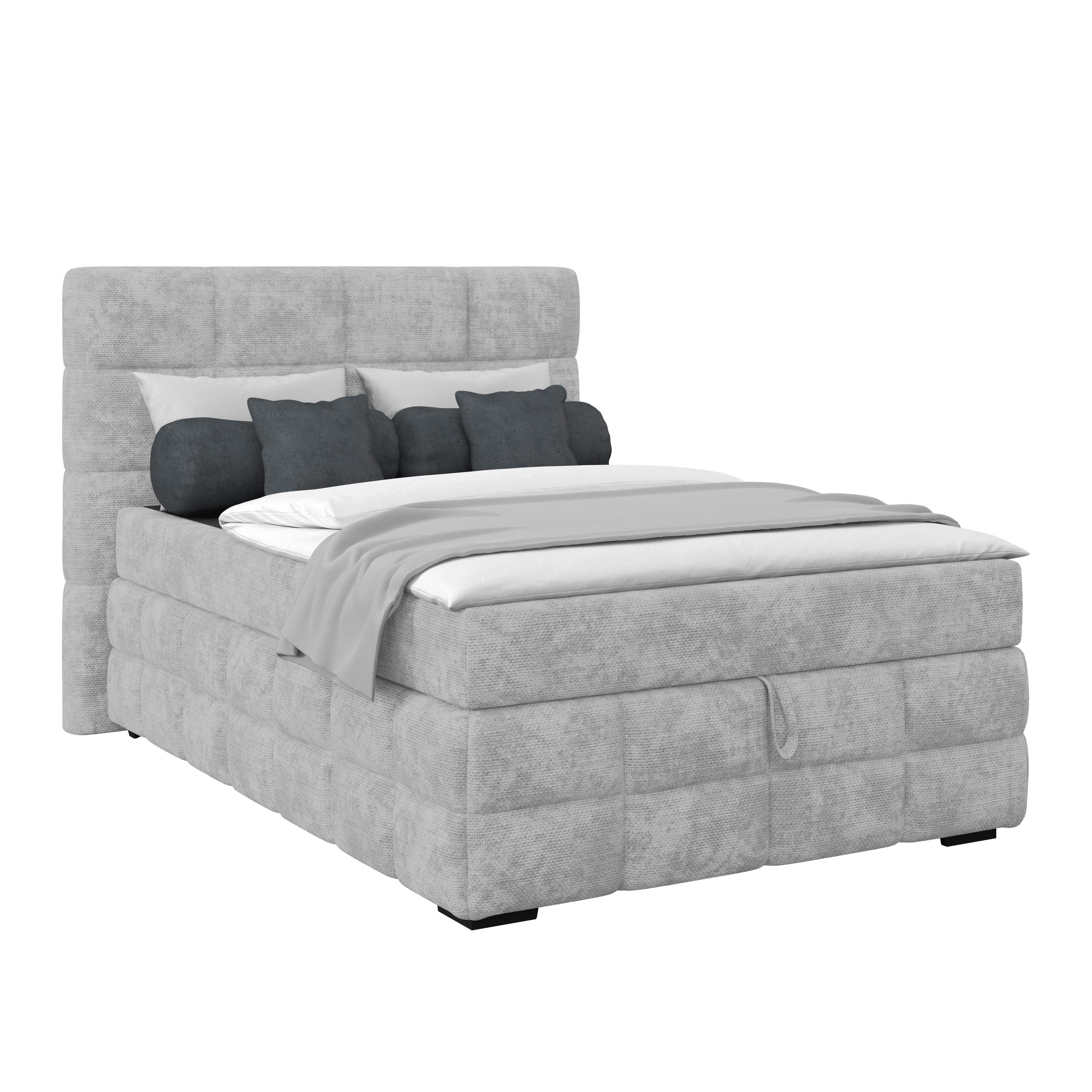 PAT BOX VEGA - gri deschis/alb, Trend, lemn/textil (120/200cm) - Modern Living