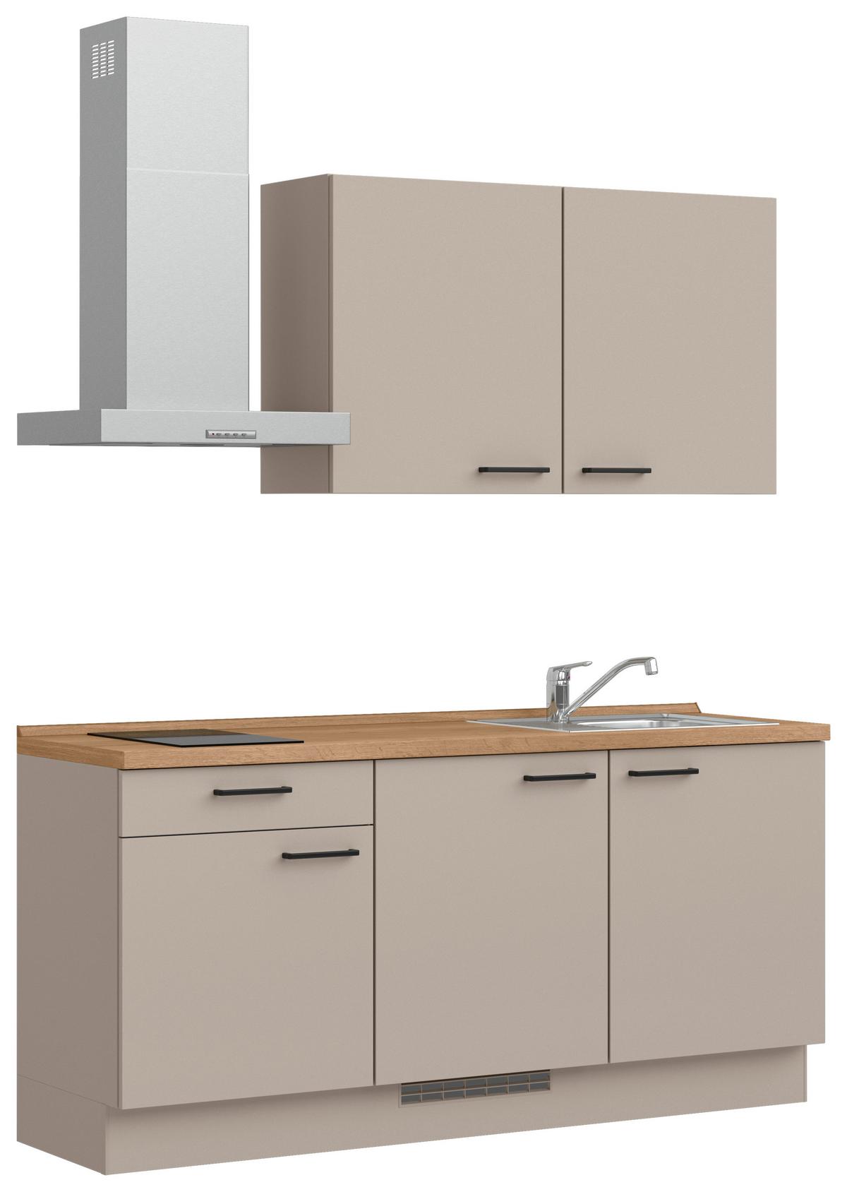 Küchenleerblock Easytouch Low o. Geräte Sandfarben - Sandfarben/Eichefarben, MODERN, Holzwerkstoff/Metall (180cm) - Nobilia