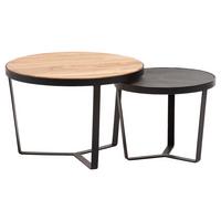 COUCHTISCHSET WL6.765 - Schwarz/Braun, Lifestyle, Holz/Holzwerkstoff (60/60/40cm) - MID.YOU