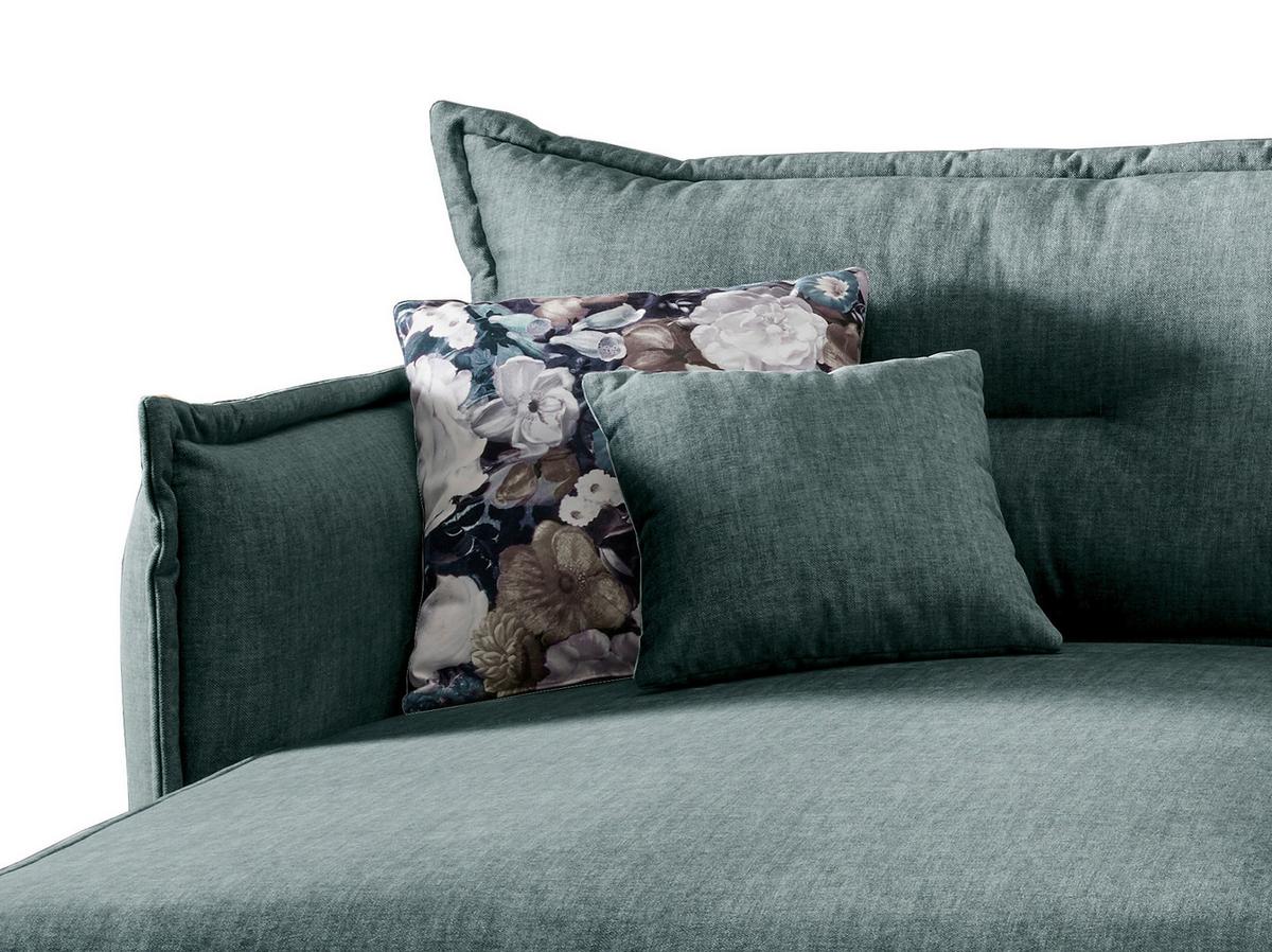 Wohnlandschaft Lava Hellblau Velours - Türkis/Schwarz, MODERN, Textil/Metall (180/255cm) - Livetastic