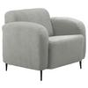 Sessel Marone Hellgrau Teddystoff - Hellgrau/Schwarz, MODERN, Textil/Metall (85/76/90cm) - Livetastic