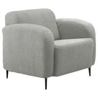 Sessel Marone Hellgrau Teddystoff - Hellgrau/Schwarz, MODERN, Textil/Metall (85/76/90cm) - Livetastic