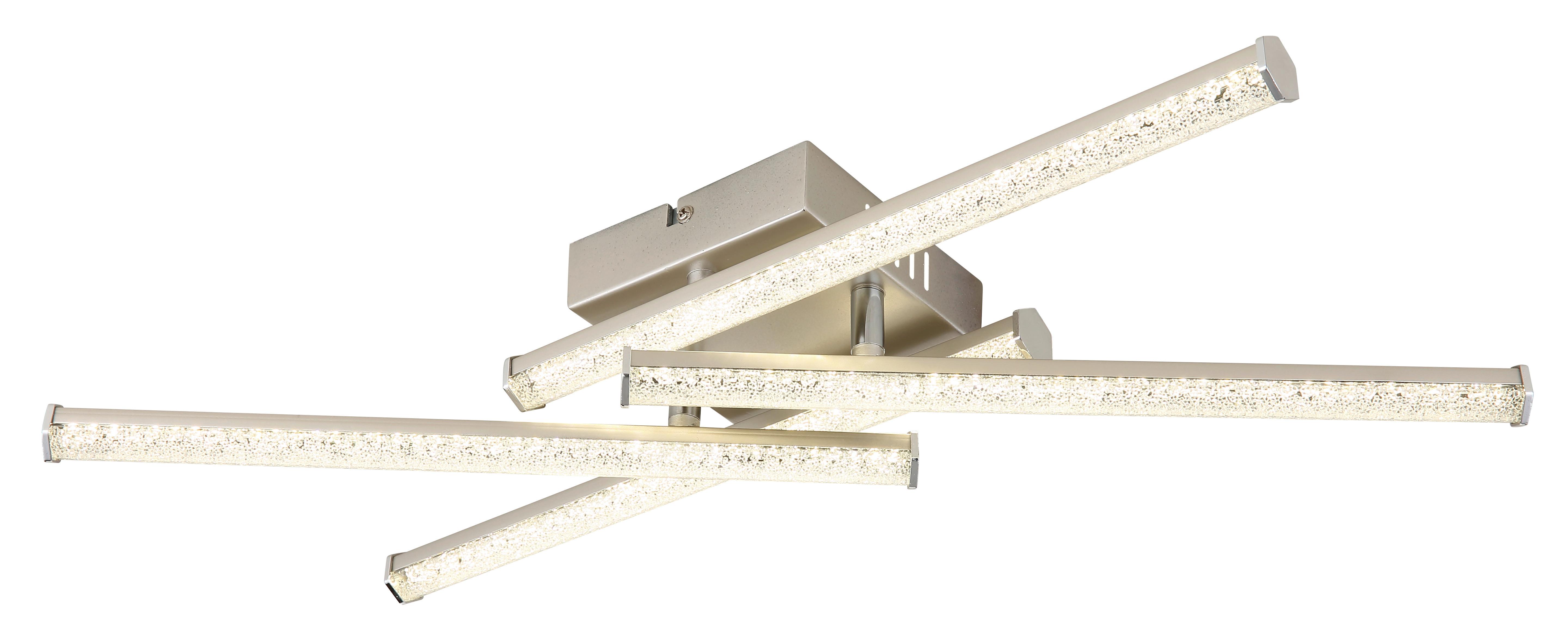 Led Stropna Svjetiljka Kirina - boje nikla/prozirno, Design, metal/plastika (50/50/8,8cm) - Globo