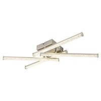 Led Stropna Svjetiljka Kirina - boje nikla/prozirno, Design, metal/plastika (50/50/8,8cm) - Globo